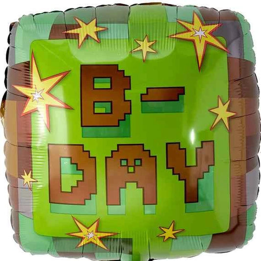 Minecraft Style TNT Party Foil Balloon - 18" Helium Ready