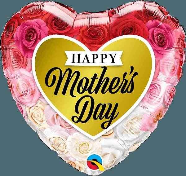 Mother's Day Roses Gold Heart Foil Balloon