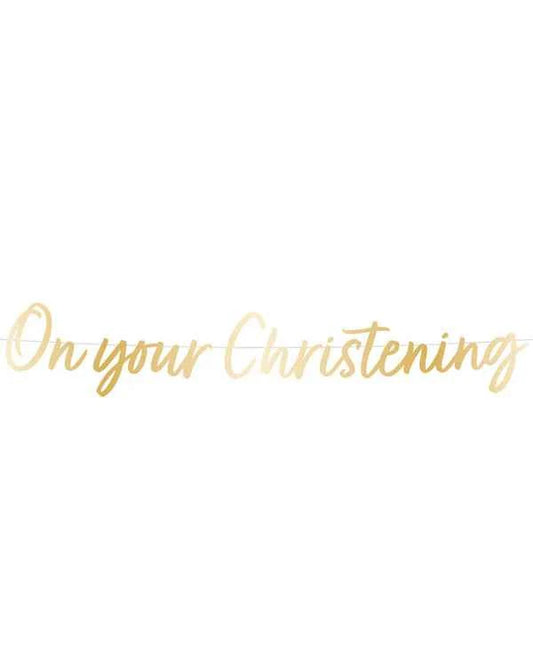 On your Christening Paper Banner