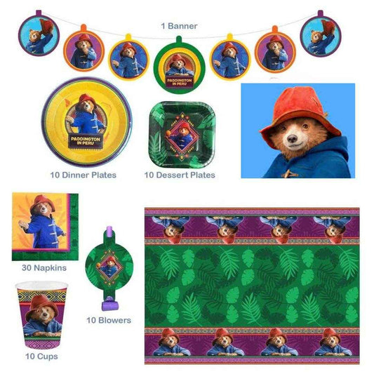 Paddington Bear Party Set Peru Movie Birthday Decorations Kit With Foil Balloons