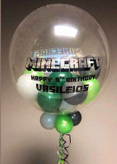 Personalised Minecraft Mini Balloon Filled Bubble Balloon