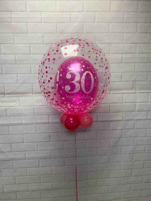 Personalised Pink Confetti Bubble Balloon