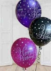 Pink Celebration Happy Birthday Latex Balloons
