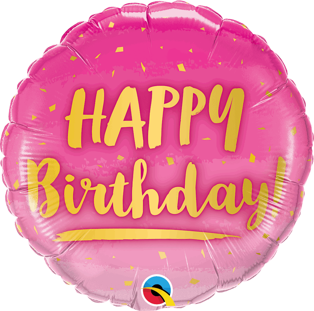 Pink Happy Birthday Foil Balloon