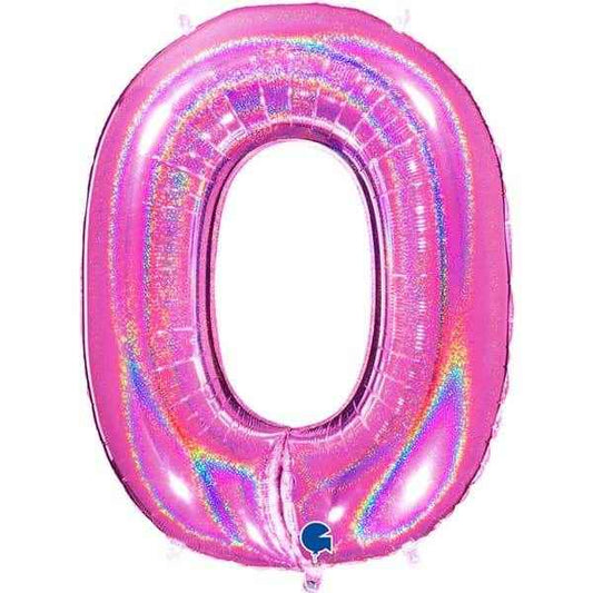 Pink Holographic Glitter Numbers