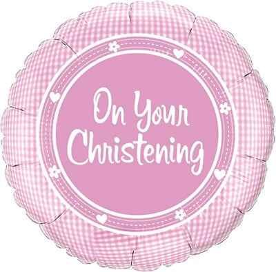 Pink On Your Christening Foil Balloon - 18" Celebration Decor