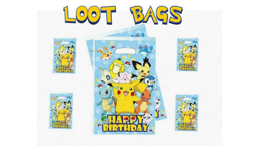 Pokémon Plastic Party Bags (Pack Of 5)
