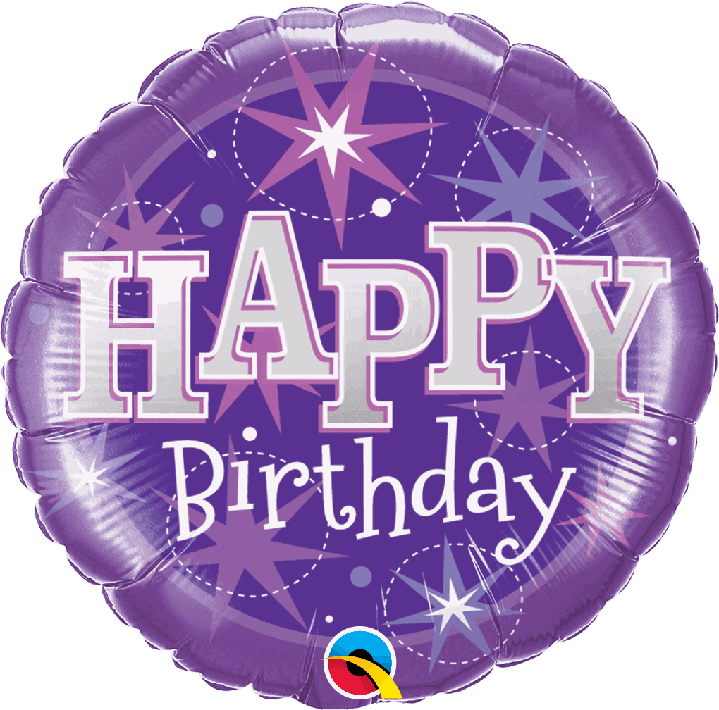Purple Sparkle Happy Birthday Foil Balloon
