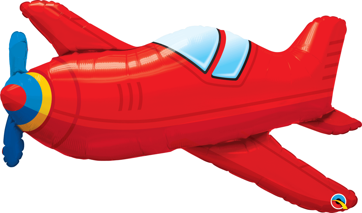 Red Airplane Plane Giant Foil Helium