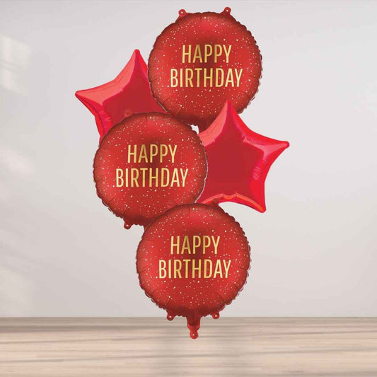 Red And Gold Happy Birthday Foil Balloon – Celebrate in Style