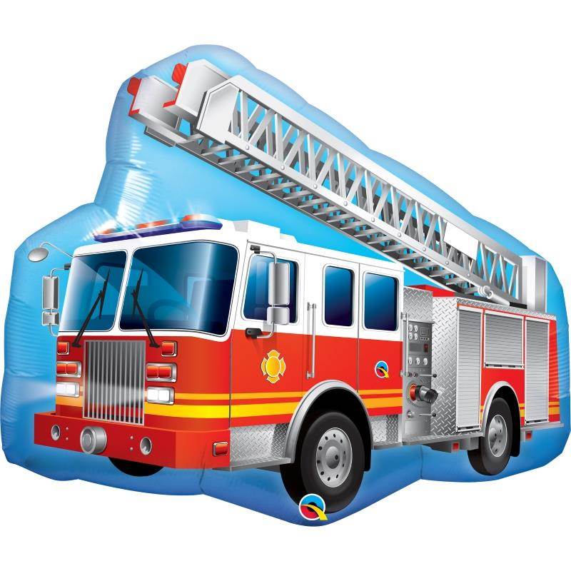 Red Fire Truck Shaped Foil Balloon - Eternity Party Express