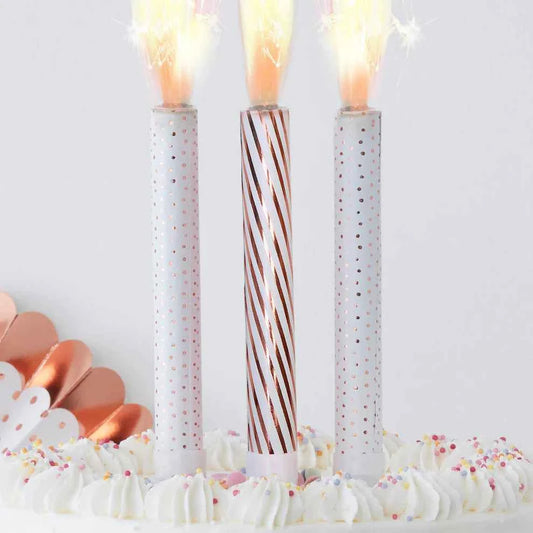Rose Gold Cake Fountain Candles – A Dazzling Cake Topper