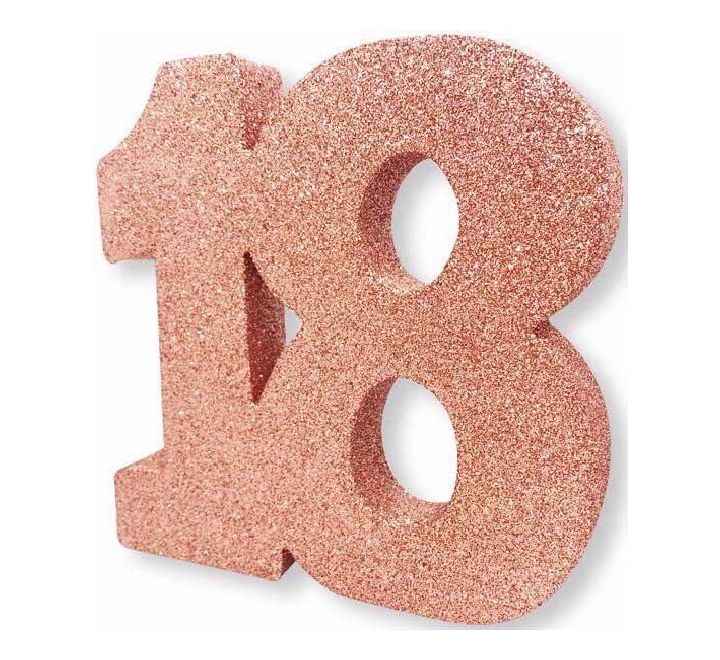 Rose Gold Glitter 18 Birthday Table Centrepiece