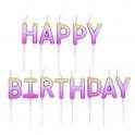 Rose Gold Ombré Happy Birthday Pick Stick Candles