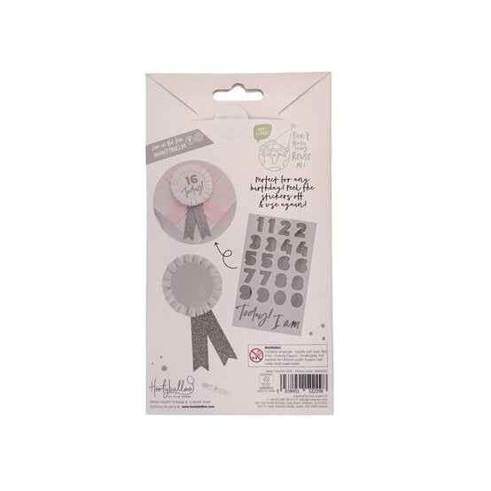 Silver Glitter Milestone Birthday Badge for Stylish Celebrations