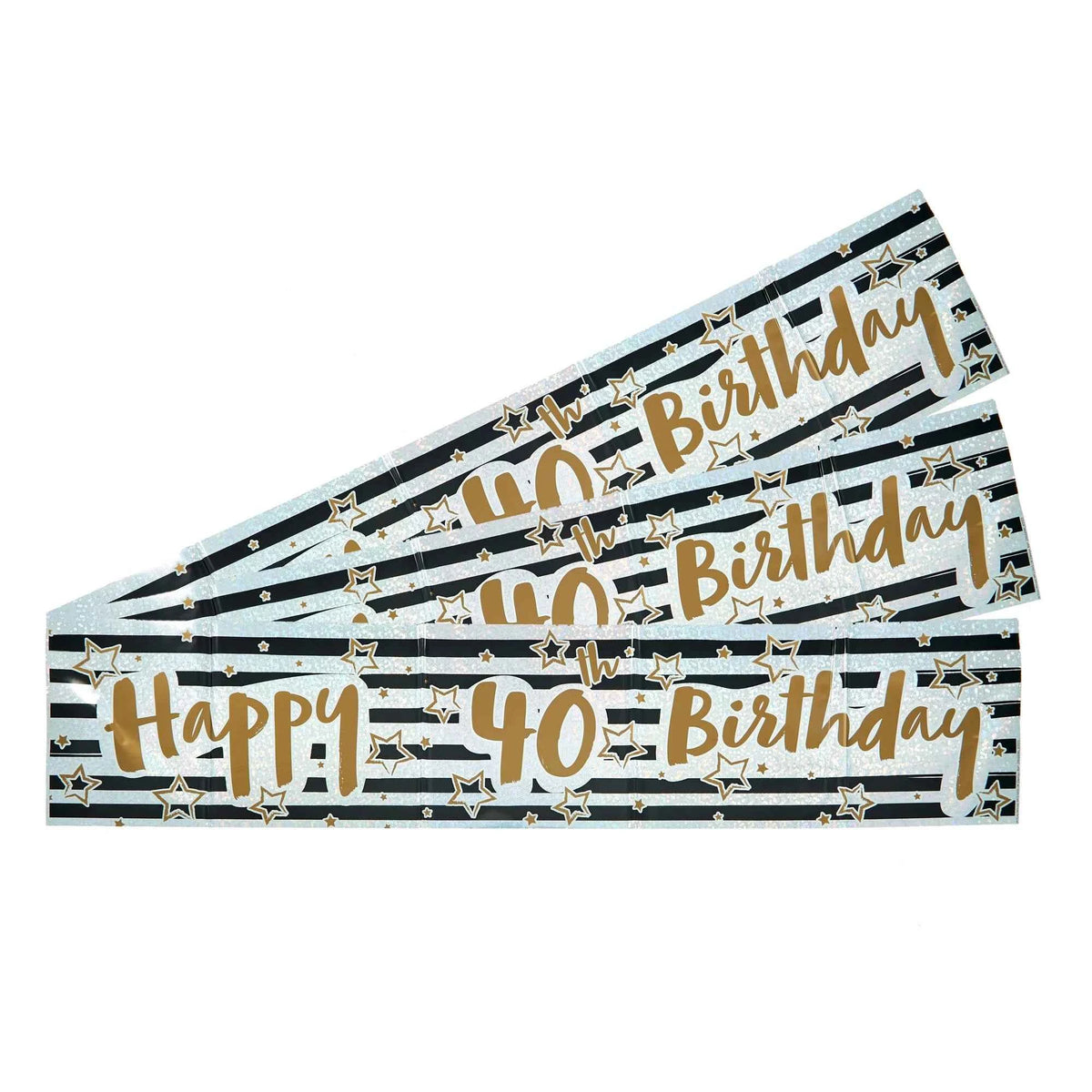 Stripes & Stars Happy 40th Birthday Banner