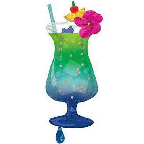 Tropical Blue Hawaiian Drink Shape Foil Balloon