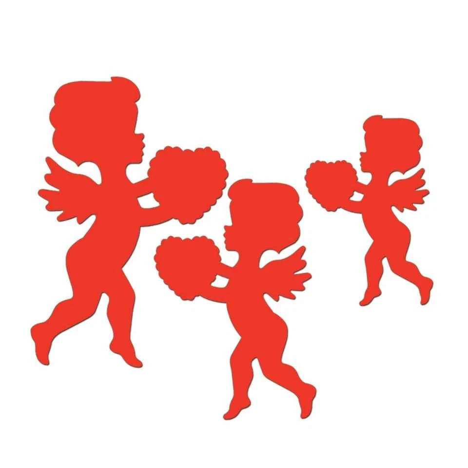 VALENTINES DAY CUPID CUTOUTS PARTY WALL DECORATIONS HEARTS LOVE RED