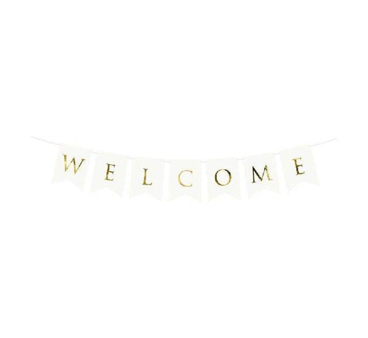 Welcome Home White Banner