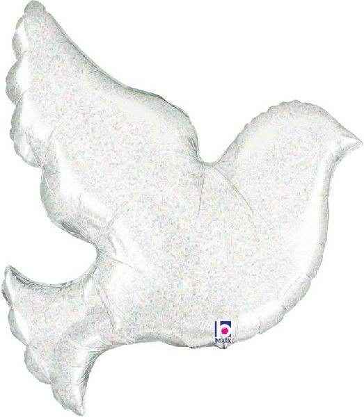 White Dove Shaped Foil Balloon