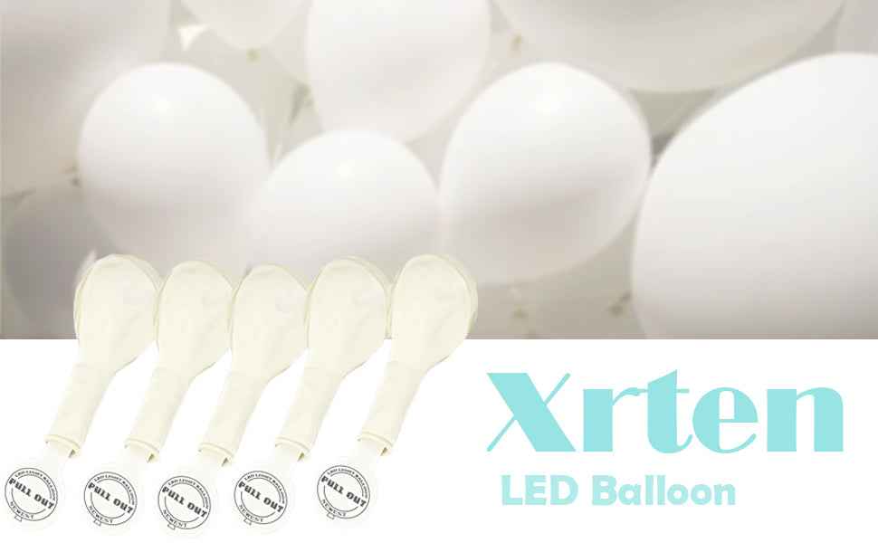 White LED Light Up Latex Balloons